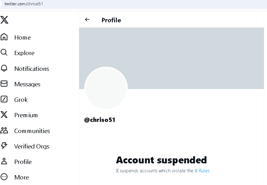 Chris Orrell Twitter Account Suspended