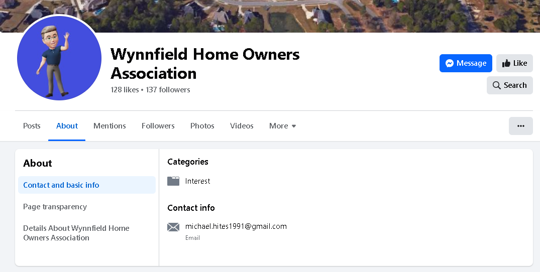 Wynnfield HOA Facebook Page