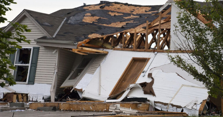 hurricane damaged house
