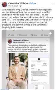Casandra Williams Facebook Post