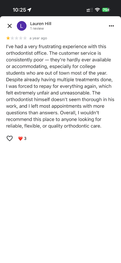 Customer Complaints Against Todd Bennett Orthodontist