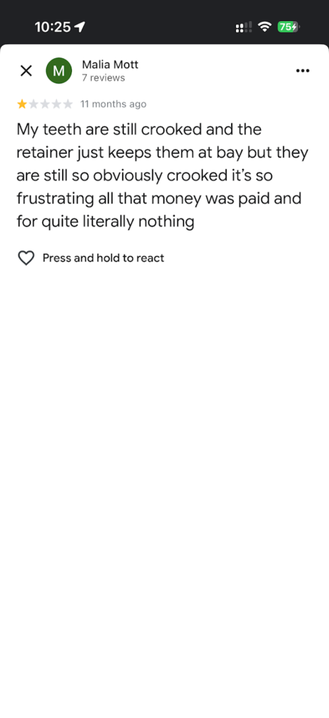 Customer Complaints Against Todd Bennett Orthodontist
