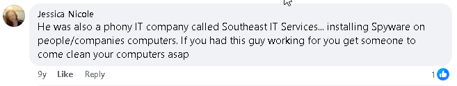 Jessica Whittington Facebook Post Falsely Attacking Vendors